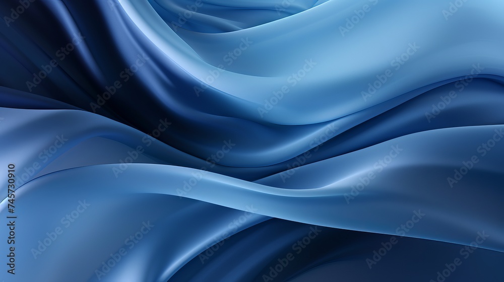 Fototapeta premium Abstract blue background, wave, veil and velvet texture