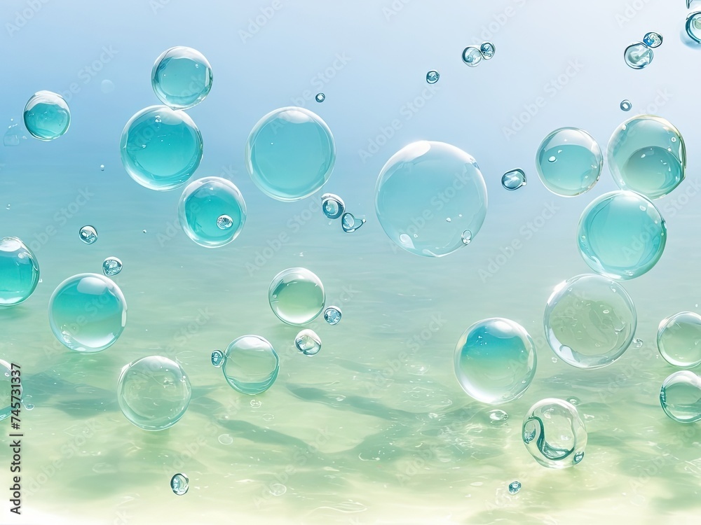 IFree photo isolated soap oil bubbles on a watery background