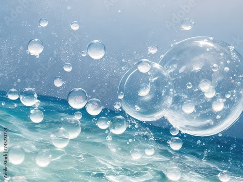 IFree photo isolated soap oil bubbles on a watery background