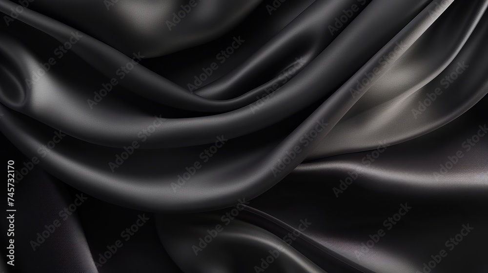 Black gray satin dark fabric texture luxurious shiny that is abstract silk cloth background with patterns soft waves blur beautiful Black gray satin dark fabric texture luxurious shiny that is abstract silk cloth background with patterns soft waves blur beautiful