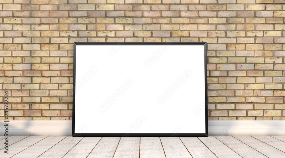 abstract mock up room with picture frame as template - 3D Illustration abstract mock up room with picture frame as template - 3D Illustration