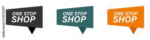 Ones stop shop vector label illustrations