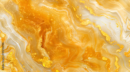 Opulent Gold Marble Swirl Background with Yellow Highlights for Premium Designs