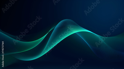 abstract background with blue and green waved lines for brochure, website, flyer design, Modern technology wallpaper 