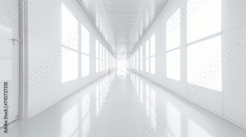 White blur abstract background from building hallway (corridor)