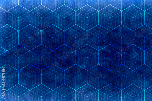 Blue blockchain background gradient banner