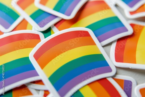 LGBTQ Sticker love imagination design. Rainbow thoughtful motive lgbtq pride sticker for market diversity Flag illustration. Colored lgbt parade artistic rendering. Gender speech luxuriant