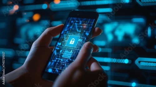2FA secure account login connection or cybersecurity service concept of mobile and computer secure connection as trusted device closeup and two step factor authentication code verified credentials