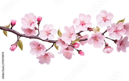 Charming Background Featuring Pink Flowers and Cherry Blossoms Isolated on Transparent Background PNG.