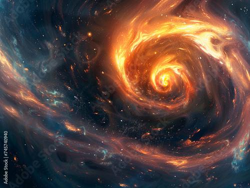 Galaxy in space, computer generated abstract background
