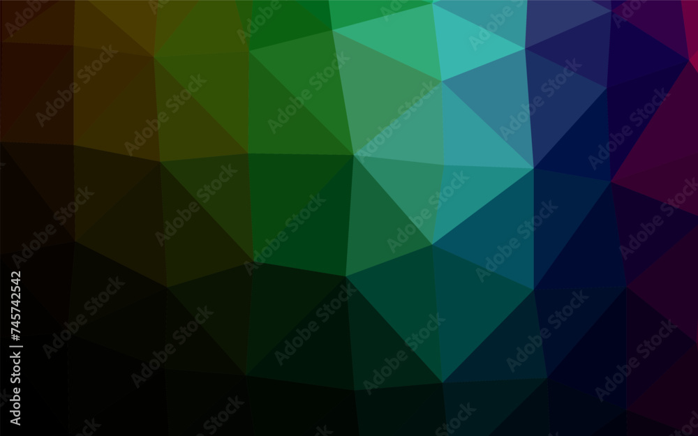 Fototapeta premium Dark Multicolor, Rainbow vector low poly cover.