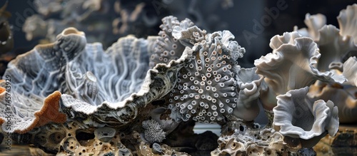Coral, sea coral reef texture, background. Generative AI