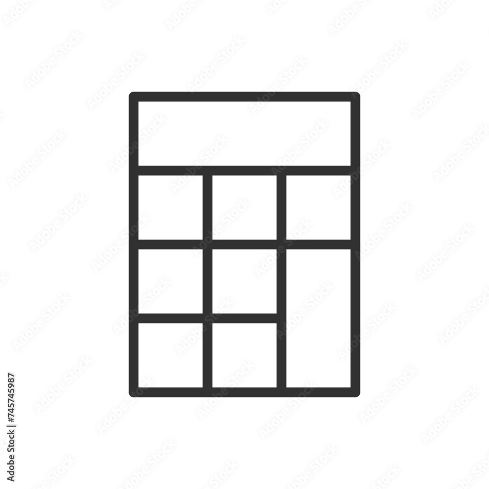 Simple calculator, linear icon. Line with editable stroke Simple calculator, linear icon. Line with editable stroke
