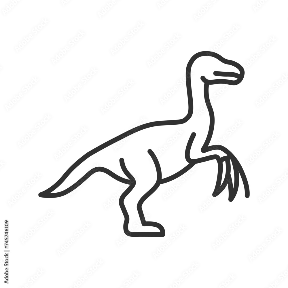 Therizinosaurus, linear icon. Dinosaur. Line with editable stroke Therizinosaurus, linear icon. Dinosaur. Line with editable stroke