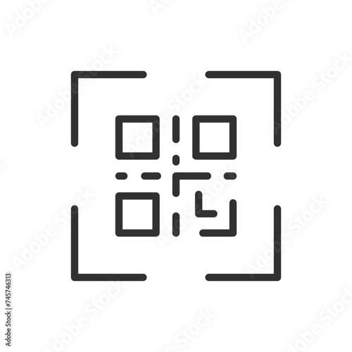QR code, linear icon. Line with editable stroke