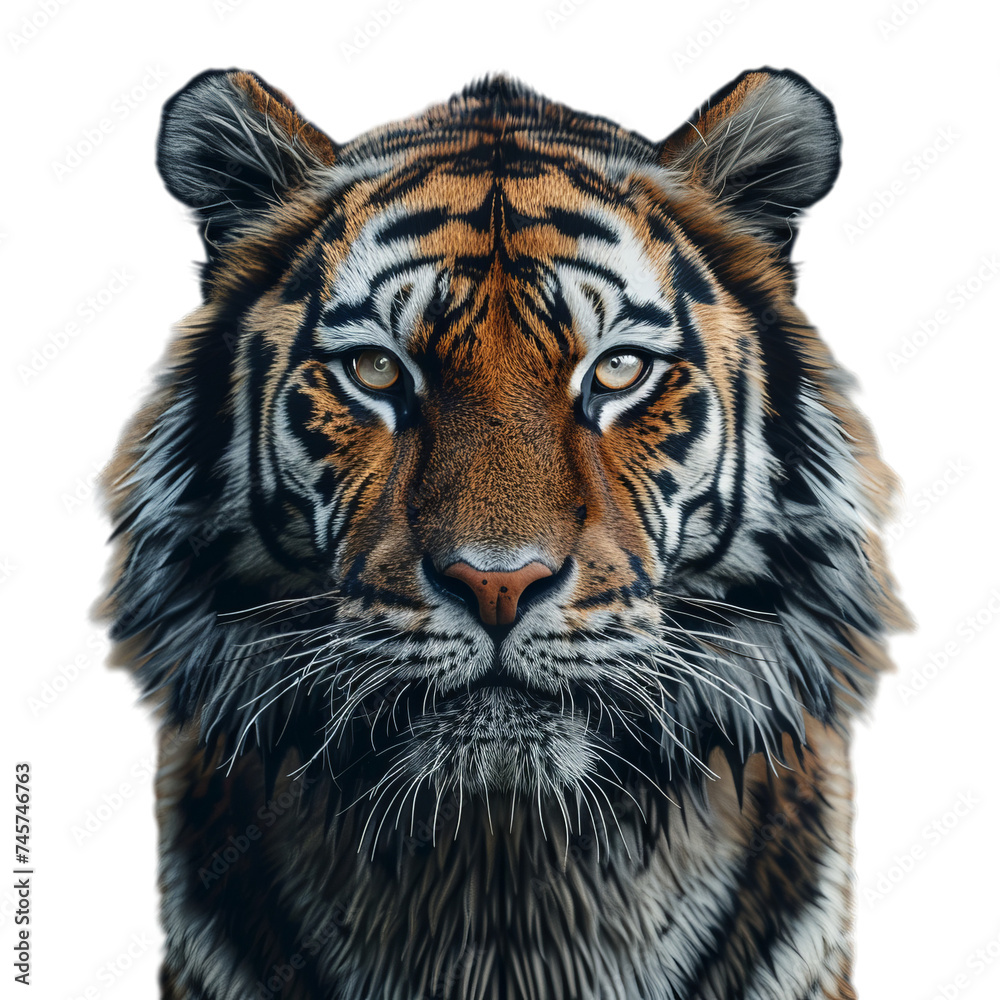tiger isolated on transparent background, png