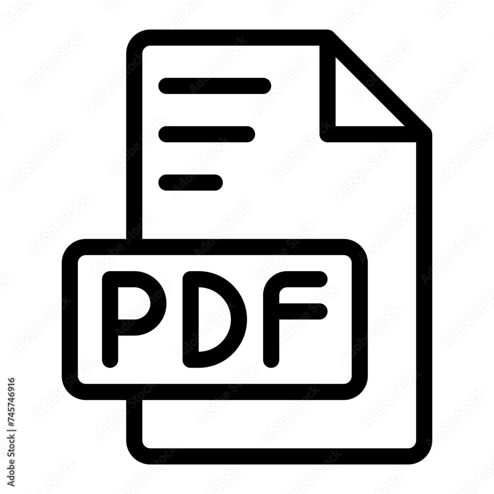 Pdf icon outline style design image file. image extension format file type icon. vector illustration Pdf icon outline style design image file. image extension format file type icon. vector illustration