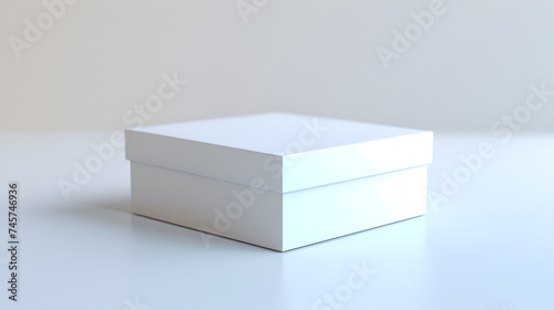 White box on white background as mockup, generative ai © Chaman