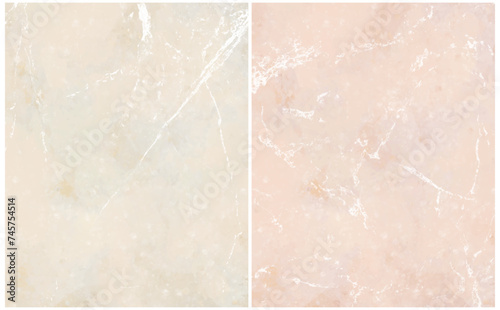 Delicate Light Pink and Ivory Marble Background. Trendy Abstract Painted Vector Layouts. Background with Irregular White Stains. Light Coral and Beige Marble and Granite Texture. Elegant Stone. RGB.