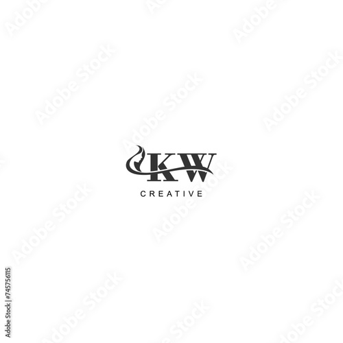 Initial KW logo beauty salon spa letter company elegant