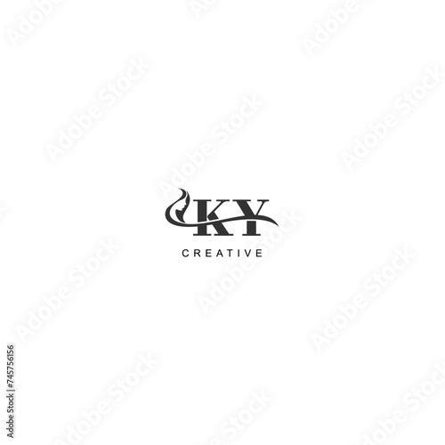 Initial KY logo beauty salon spa letter company elegant