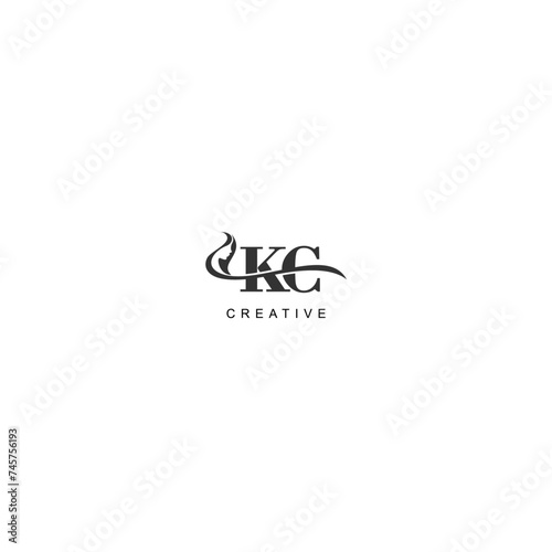 Initial KC logo beauty salon spa letter company elegant