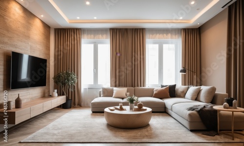 home interior design background concept cosy comfort design earthtone material and color scheme © Arhitercture