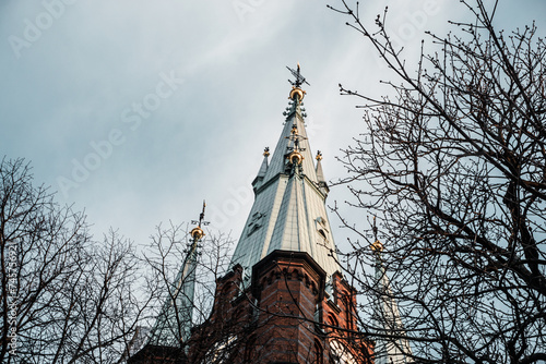 Canvas Print Low angle view of a church tower