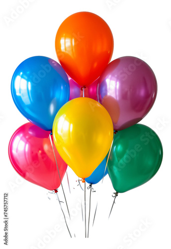 A bunch of neon-colored balloons, bright and fluorescent.