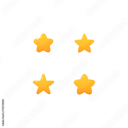 Set of stars isolated on white background. Vector illustration. 