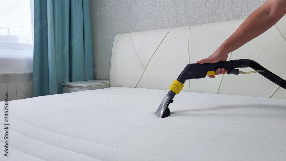 cleaning company cleans the mattress. General cleaning of the mattress.