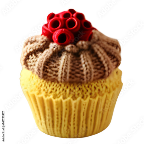 cupcake knit illustration. For decoration and design.
