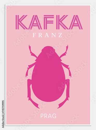 Contains Abstract Art Set in Franz Kafka style, Decorative Modern Art, Vector illustration poster. THE METAMORPHOSİS, FRANZ KAFKA,