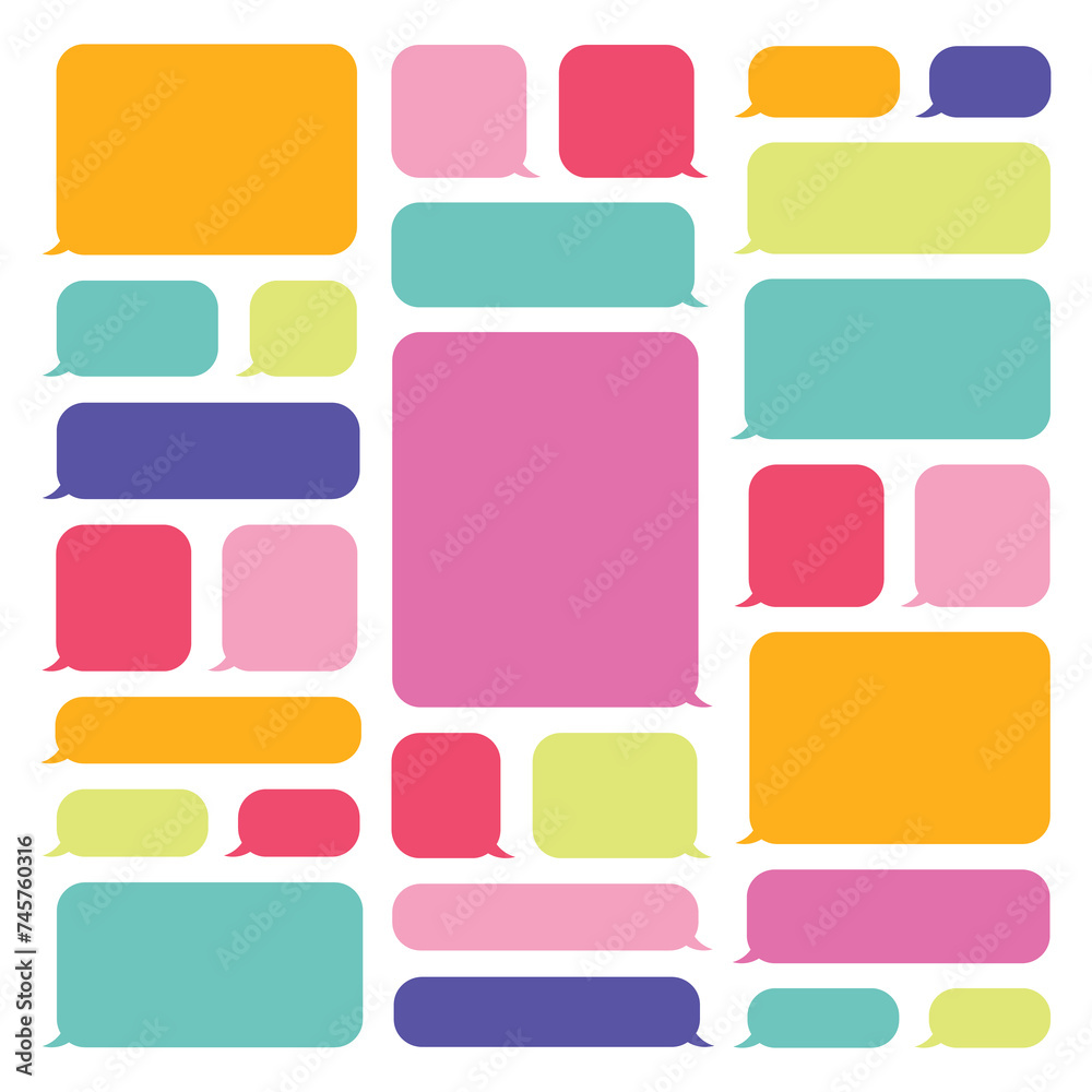 Collection of colorful speech bubbles and dialog balloons Collection of colorful speech bubbles and dialog balloons