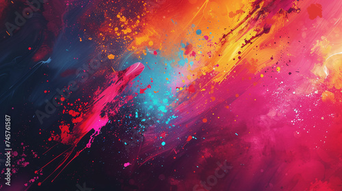 Vibrant Abstract Explosion of Colors  Wallpaper Background