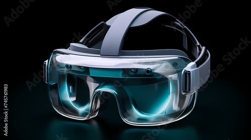 Isolated virtual reality headset, showcasing its immersive design and futuristic aesthetic.