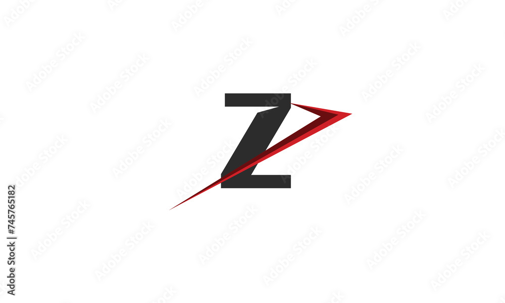 Z black red swoosh letter logo vector design illustration. Creative template icon for company or business Z black red swoosh letter logo vector design illustration. Creative template icon for company or business