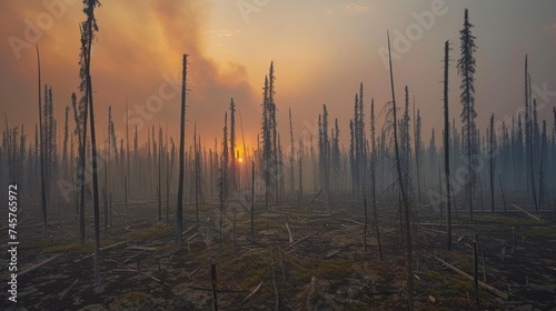 Devastated Forest as a Global Warning Concept