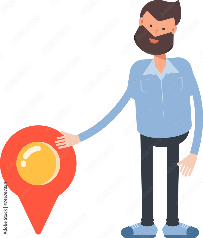 Beard Man Character and Location Pin
Beard Man Character and Location Pin
