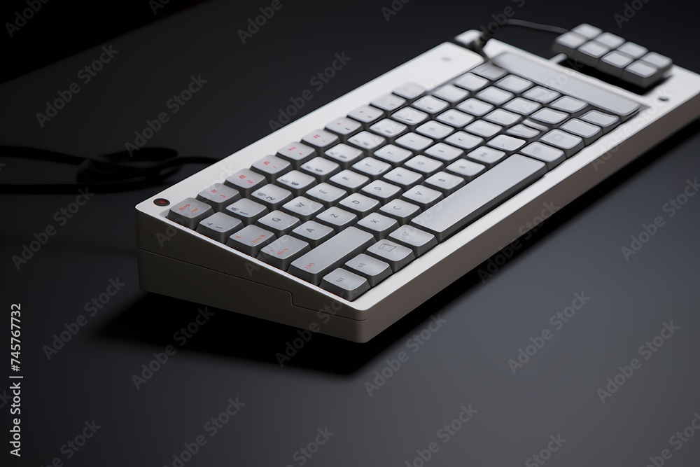 Isolated compact keyboard with a focus on portability and minimalist design Isolated compact keyboard with a focus on portability and minimalist design
