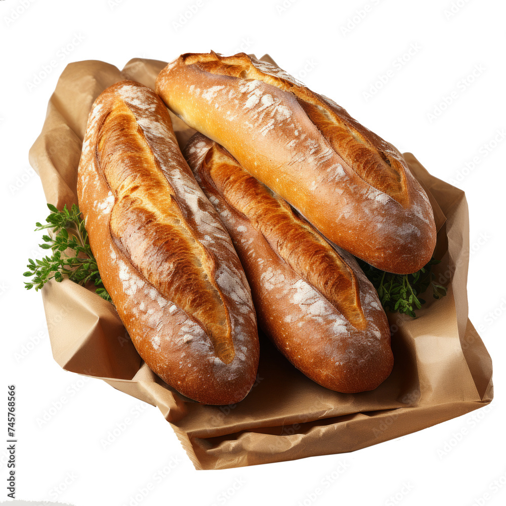 Fresh baguette bread . fresh pastries for breakfast Fresh baguette bread . fresh pastries for breakfast