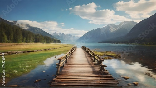 Wooden bridge and scenery