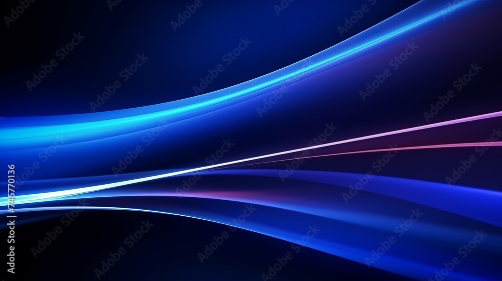 Blur glowing lines. Neon abstract background. Futuristic radiance. Defocused luminous navy blue color curve streak light flare motion on dark black Blur glowing lines. Neon abstract background. Futuristic radiance. Defocused luminous navy blue color curve streak light flare motion on dark black