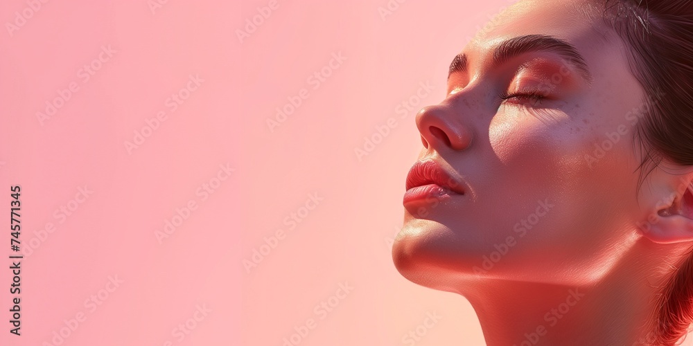 Portrait of beautiful woman model with perfect skin Portrait of beautiful woman model with perfect skin