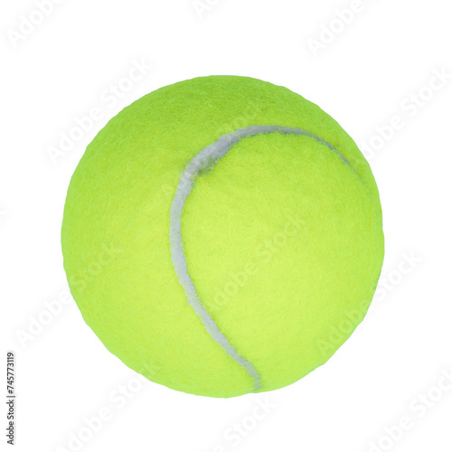 Yellow tennis ball isolated on a cut out PNG transparent background