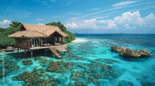 A secluded overwater villa ...