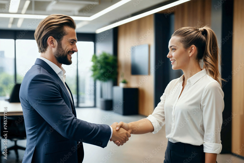 Generative AI, business people shaking hands Generative AI, business people shaking hands