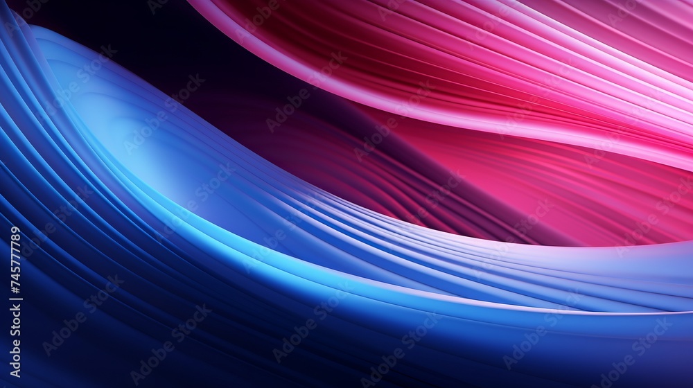 Pink and blue illuminated corrugated shapes. Geometric abstract background Pink and blue illuminated corrugated shapes. Geometric abstract background