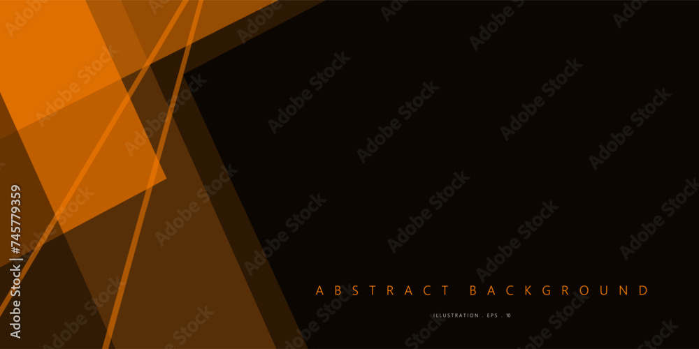 Orange and black vector shape modern background with space for text and ...