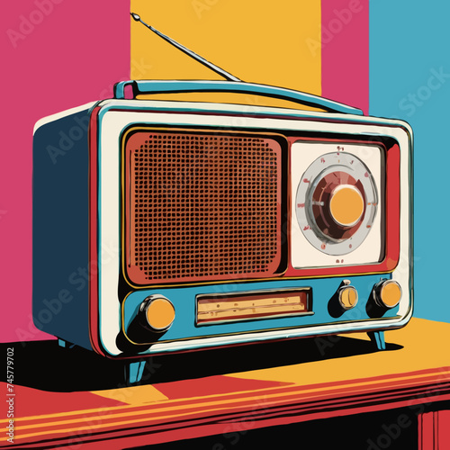 retro radio isolated on white
